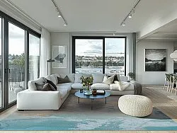 Tapete Wilton - Lesley (azul/cinza/turquesa)