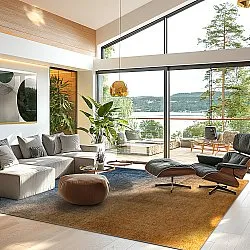 Tapete Wilton - Librilla (marrom/azul)