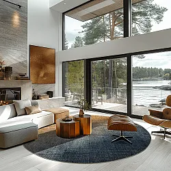 Tapete redondo - Librilla (marrom/azul)