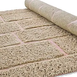 Tapetes felpudos - Lindley Natural Cotton Shaggy (bež/roza)