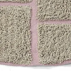 Tapete redondo - Lindley Natural Cotton Shaggy (bež/roza)