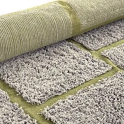 Tapetes felpudos - Lindley Natural Cotton Shaggy (siva/zelena)