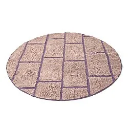 Tapete redondo - Lindley Natural Cotton Shaggy (roza/vijolična)