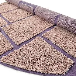 Tapete redondo - Lindley Natural Cotton Shaggy (roza/vijolična)