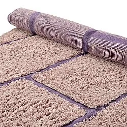 Tapete redondo - Lindley Natural Cotton Shaggy (roza/vijolična)