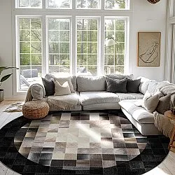 Tapete redondo - Livada (preto/multicolorido)