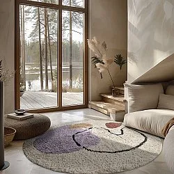 Tapete redondo - Londa Natural Cotton Shaggy (multi)