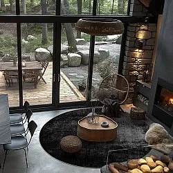 Tapete redondo - Lynton (preto)