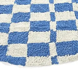 Tapete redondo - Maranello Natural Cotton Shaggy (azul)