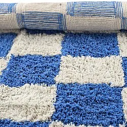 Tapete redondo - Maranello Natural Cotton Shaggy (azul)