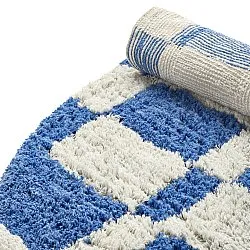 Tapete redondo - Maranello Natural Cotton Shaggy (azul)