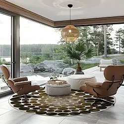 Tapete redondo - Marineo (marrom/verde)