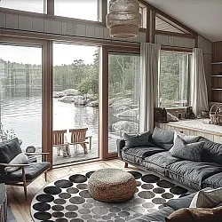 Tapete redondo - Marineo (cinza)