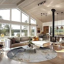 Tapete redondo - Melazzo (cinza/multicolorido)