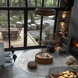 Tapete redondo - Milazzo (cinza)