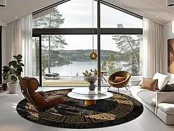 Tapete redondo - Myra (preto/dourado)