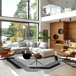 Tapete Wilton - Olympia (preto/branco)