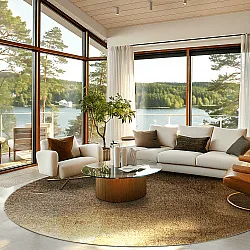 Tapete redondo - Oristano (marrom/dourado)