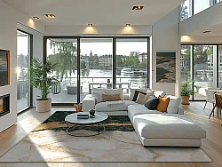 Tapete Wilton - Padova (verde/branco/dourado)