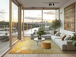 Tapete Wilton - Palau (dourado/bege/azul)