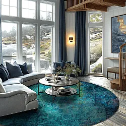 Tapete redondo - Pardos (azul)