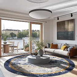 Tapete redondo - Peri (azul/multicolorido)