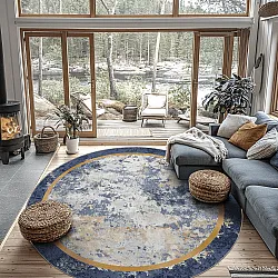 Tapete redondo - Peri (azul/multicolorido)