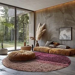 Tapete redondo - Pione Natural Cotton Shaggy (rosa)