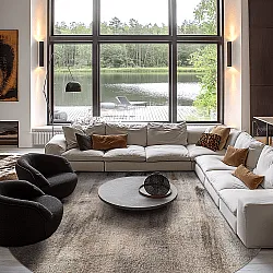 Tapete redondo - Polia (cinza/marrom)