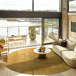 Tapete redondo - Saranda (dourado)