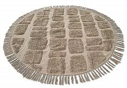 Tapete redondo - Salem Natural Cotton Shaggy (taupe)