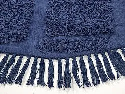 Tapete redondo - Salem Natural Cotton Shaggy (azul escuro)