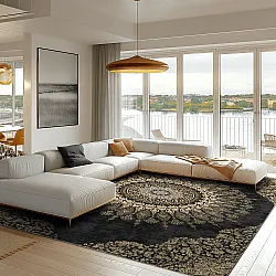 Tapete Wilton - Sandrigo (preto/dourado)