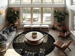 Tapete redondo - Sandrigo (preto/dourado)