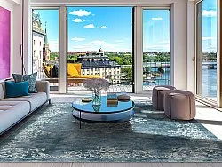 Tapete Wilton - Santi (azul/bege)