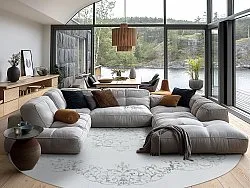 Tapete redondo - Santi (branco/cinza)