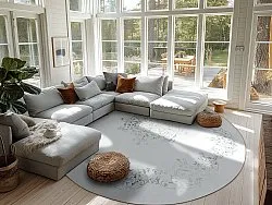 Tapete redondo - Santi (branco/cinza)