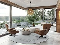 Tapete redondo - Santi (branco/cinza)