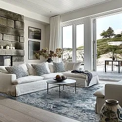 Tapete Wilton - Santi (cinza azulado/branco)