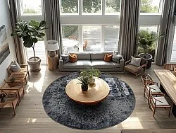 Tapete redondo - Santi (cinza azulado/branco)