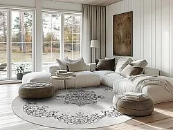 Tapete redondo - Santi (branco/preto)