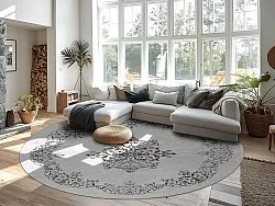 Tapete redondo - Santi (branco/preto)