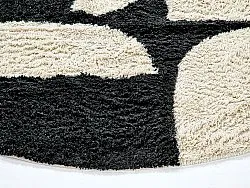 Tapete redondo - Siberia Natural Cotton Shaggy (offwhite/preto)
