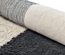 Tapete redondo - Siberia Natural Cotton Shaggy (offwhite/preto)