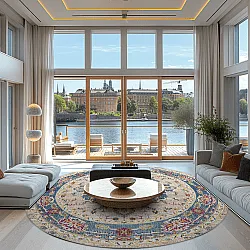 Tapete redondo - Siliana (azul)