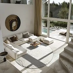 Tapete redondo - Sion Natural Cotton Shaggy (offwhite)