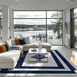 Tapete Wilton - Soros (azul/branco)