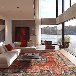 Tapete Wilton - Soussi (vermelho/multicolorido)