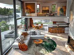 Tapete redondo - Tamalous (bege/verde)