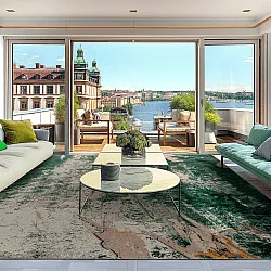 Tapete Wilton - Tamalous (bege/verde)